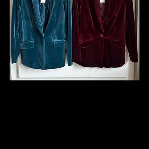 INC International Concepts Teal and Burgundy Velvet Blazers